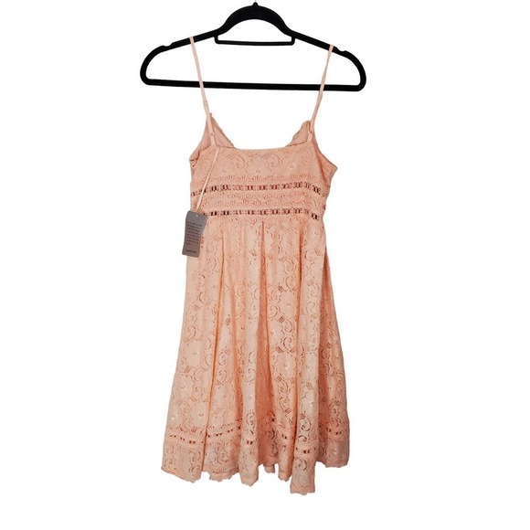 Nsr Size Xs Pink Floral Lace Mini Dress Nwt - Picture 2 of 6